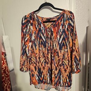 a.n.a Multicolor Abstract Women's Blouse